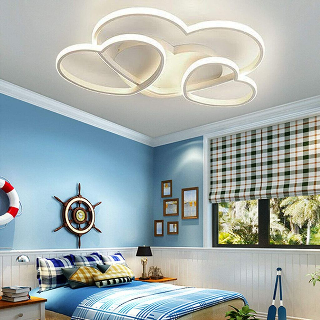 Modern Acryl Herzförmige Deckenlampe Schlafzimmer Deckenleuchte+Fernbedienung 