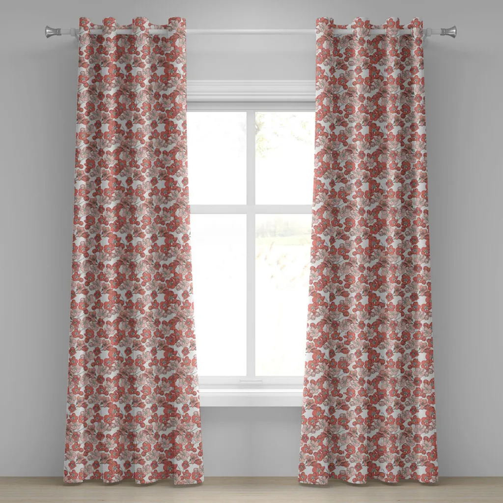 Set 2 Tende ABAKUHAUS 280x225 | Fiori di Ciliegio Occhielli Metallo