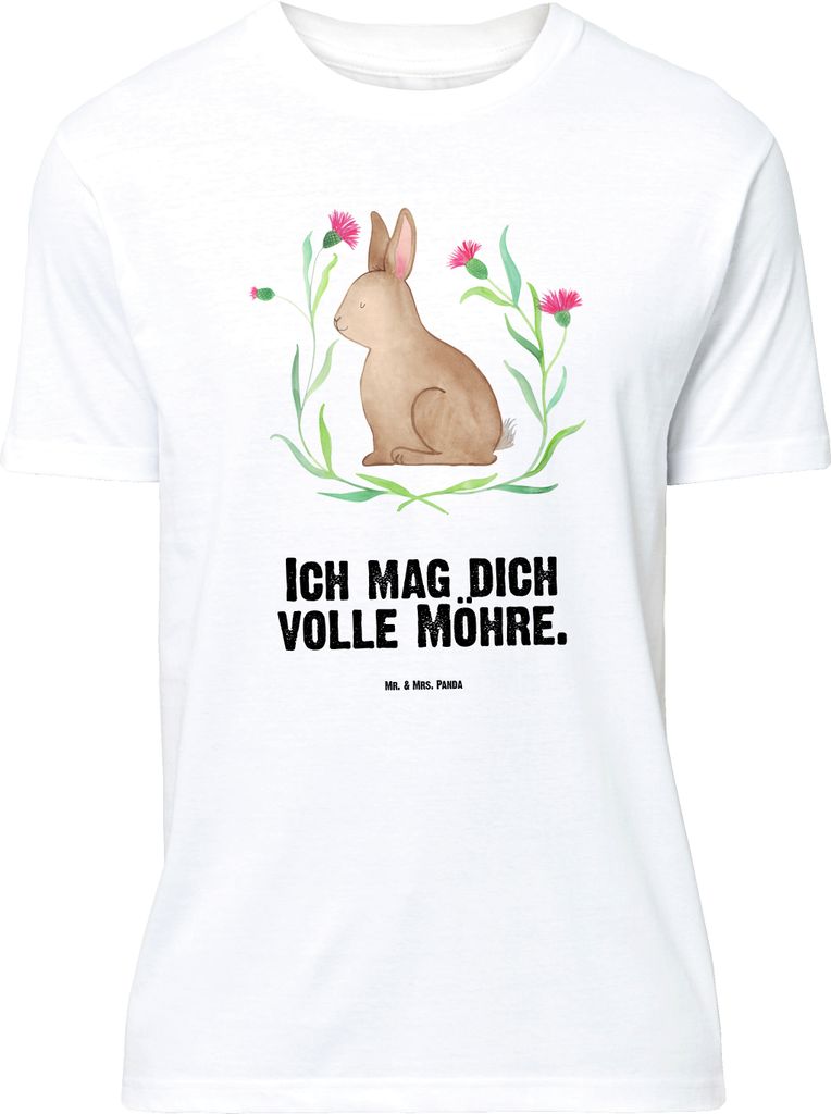 Mr. & Mrs. Panda Größe L T-Shirt Hase Sitzen - Weiß - Geschenk, Shirt, mit Spruch, Kaninchen, Ostern, Liebe, Frohe, Tshirt, Osterhase