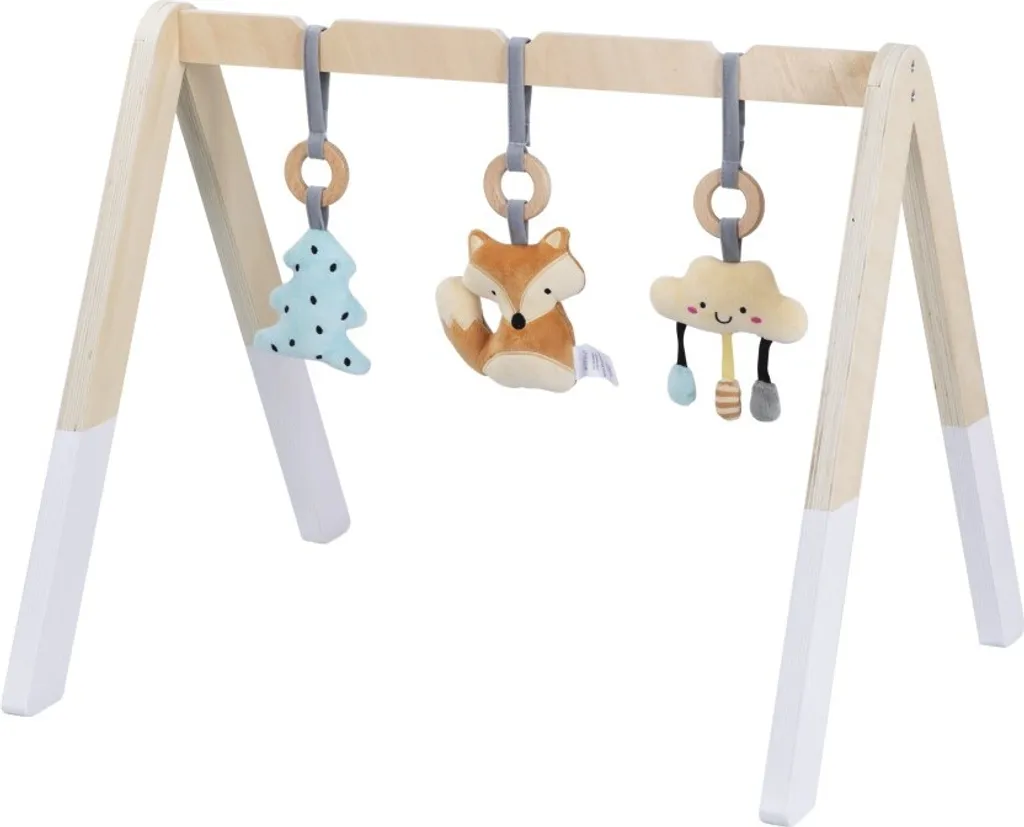 Trapèze bébé en bois avec renard jouet d'éveil pour portique bois