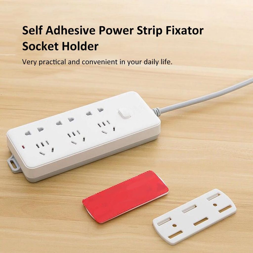Selbstklebende Steckdosenleiste Fixator Steckdosenhalter Halterung Stanzfrei Wandmontage Desktop Steckdosen Fixer Organizer