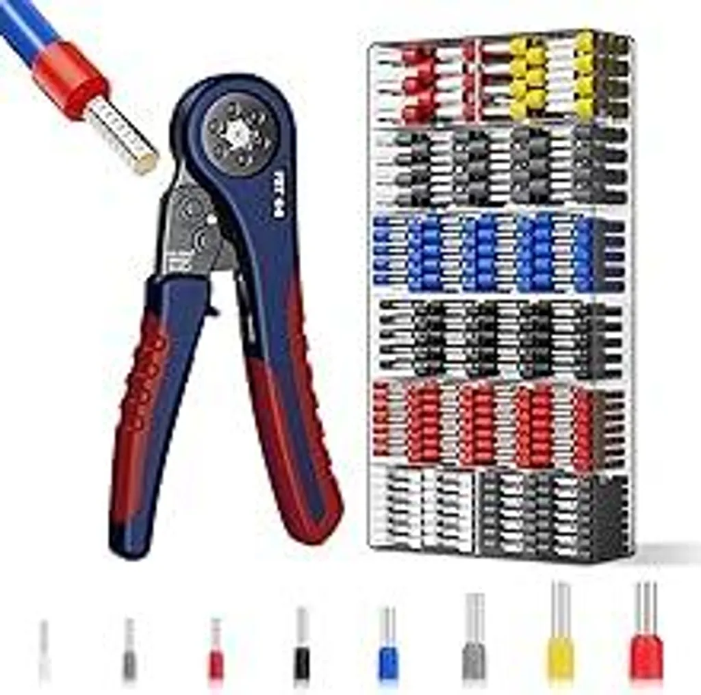 Super Kit Elettricista: Pinza Crimpatrice + 1200 Capicorda Assortiti