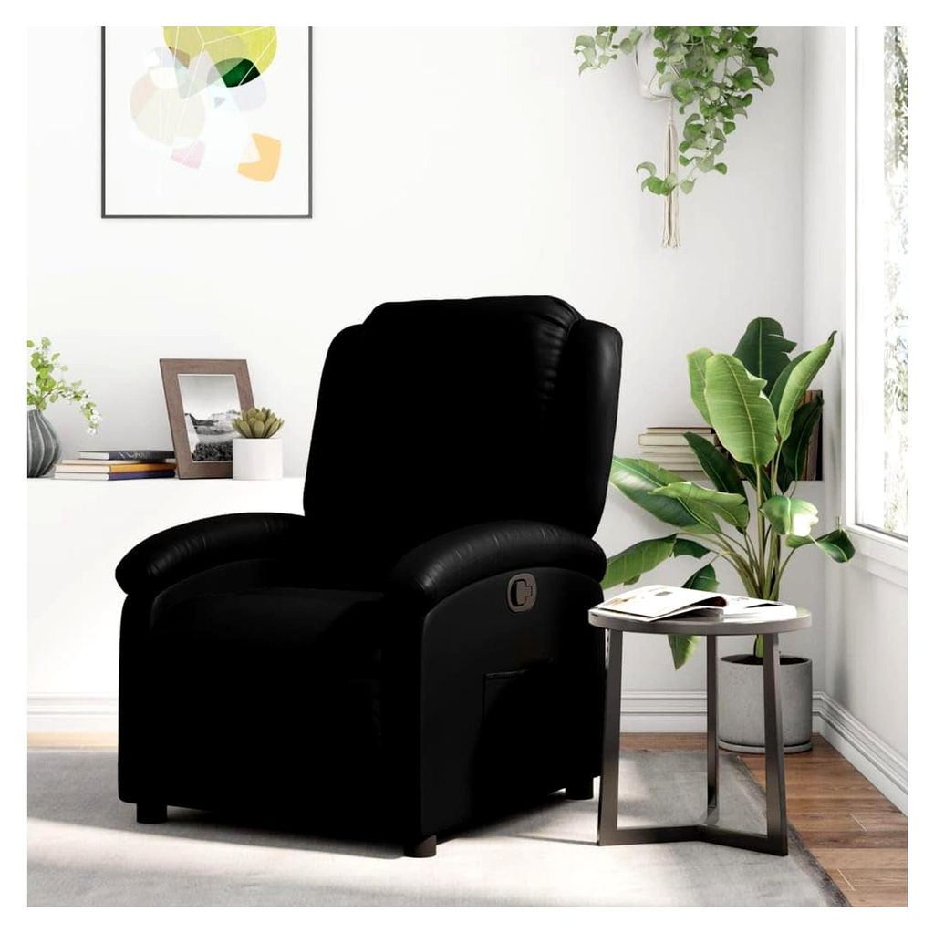 Relaxsessel Schwarz Kunstleder, Fernsehsessel, Kinosessel, Gaming Couch