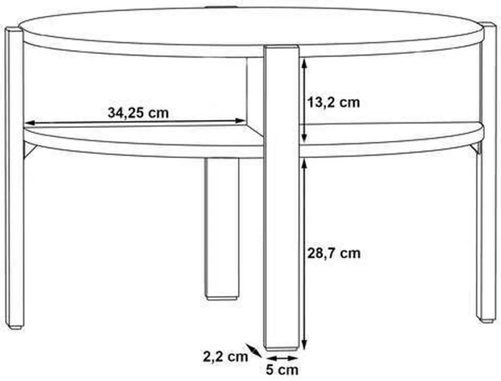 Table basse ronde sable idéale pour ranger magazines et télécommandes - 4