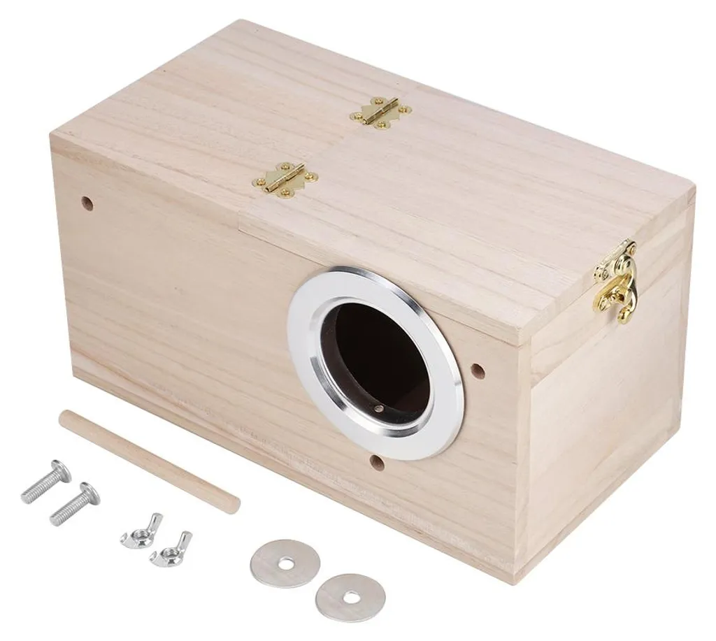 Nichoir bois perroquet anti-stress - Boîte élevage pour cage oiseaux