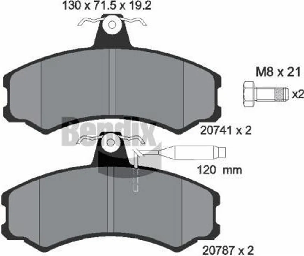 BENDIX BPD1722 Jeu de plaquettes de frein à disque pour Ducato J5 C25
