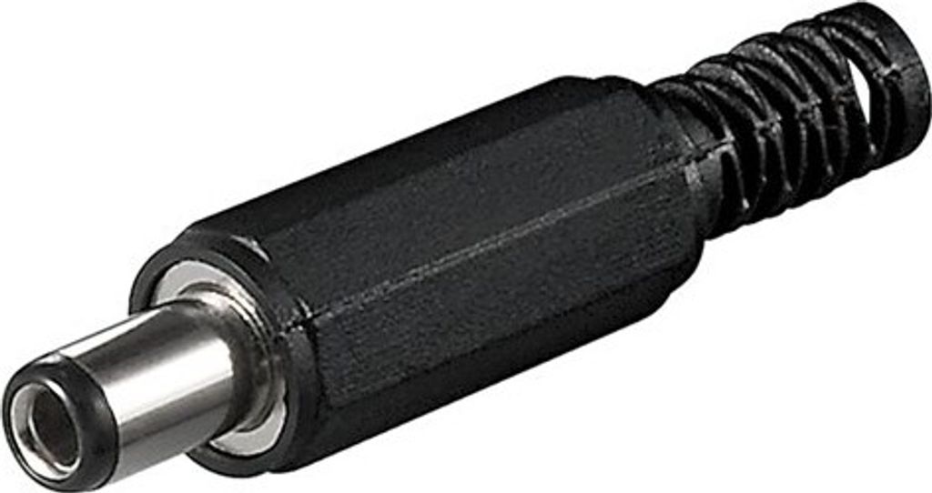 Wentronic DC-Stecker mit Knickschutz - Bohrung 2,5 mm x 5,5 mm