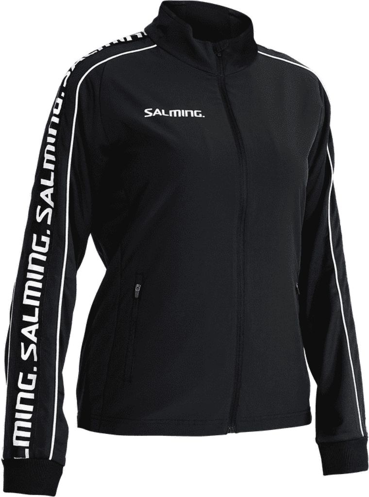 Salming Delta Jacket Damen Jacke Sportjacke Trainingsjacke schwarz/weiß 1198726-0101, Größe:M