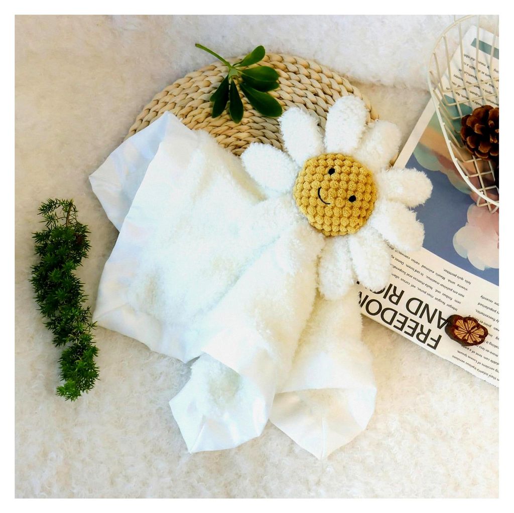 Daisy Blume Weiches Schmusetuch für Babys, Plüsch Schnuffeltuch, Beruhigungstuch für Jungen und Mädchen, 35 cm für Säuglinge und Kleinkinder