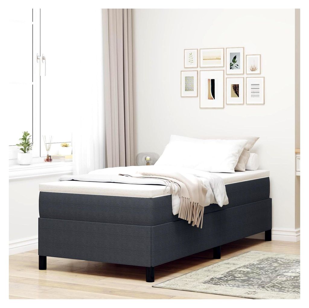 Bettgestell Dunkelgrau 90x190 cm Cordstoff