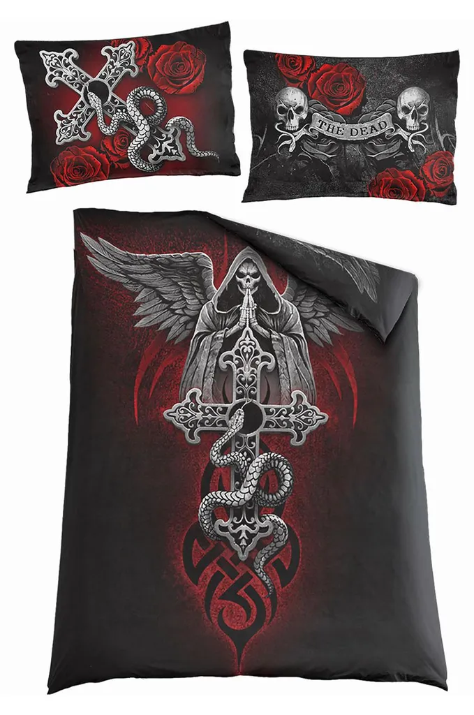 Linge de lit noir Spiral Direct The Dead : confort et style sans décoloration