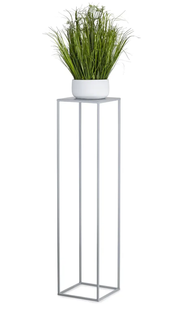 Support à fleurs gris stable 100 cm - Porte-plante en métal de qualité