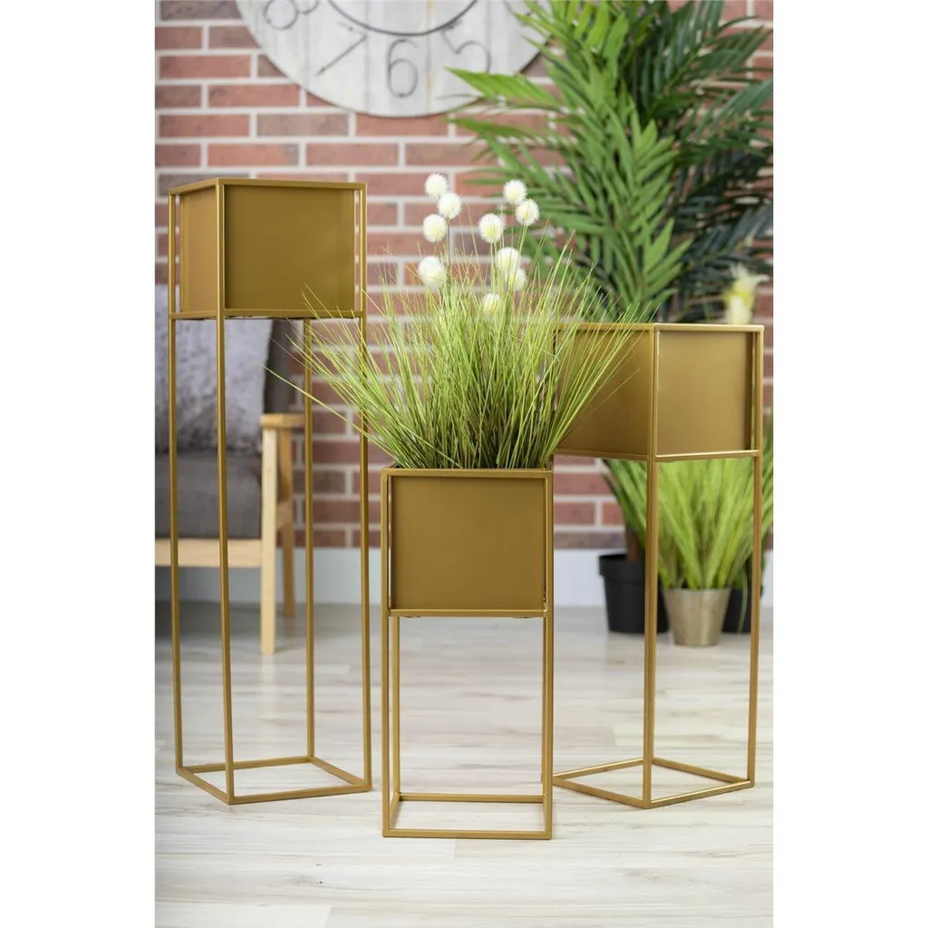 Support fleurs moderne or 70 cm - Décoration florale pour salon et loft - 9
