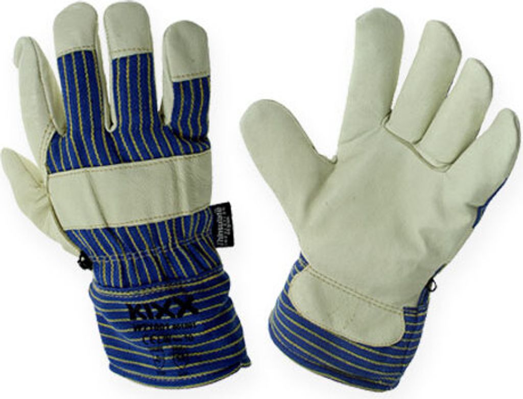Kixx Winterhandschuhe Gr.10 robust und warm für Gartenarbeit, Thinsulate-Futter, Blau/Beige