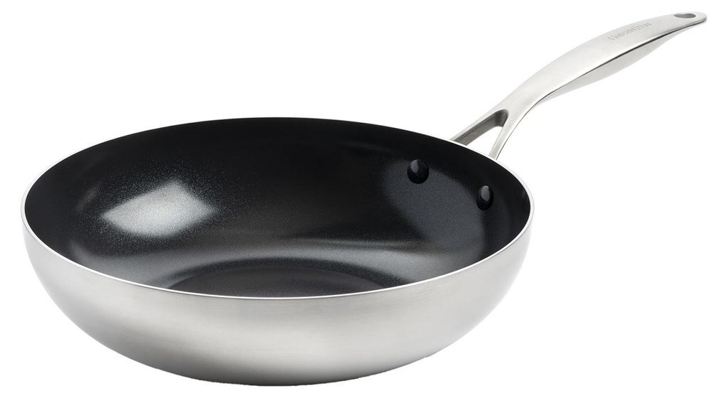 GreenPan Geneva 28 cm Wok Edelstahl langlebig Antihaft backofenfest