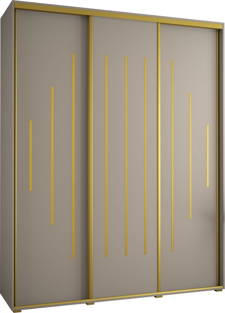 Kryspol Dakota 12 Schrank, drei Türen - 235,2x200x45cm - Kaschmir Gold