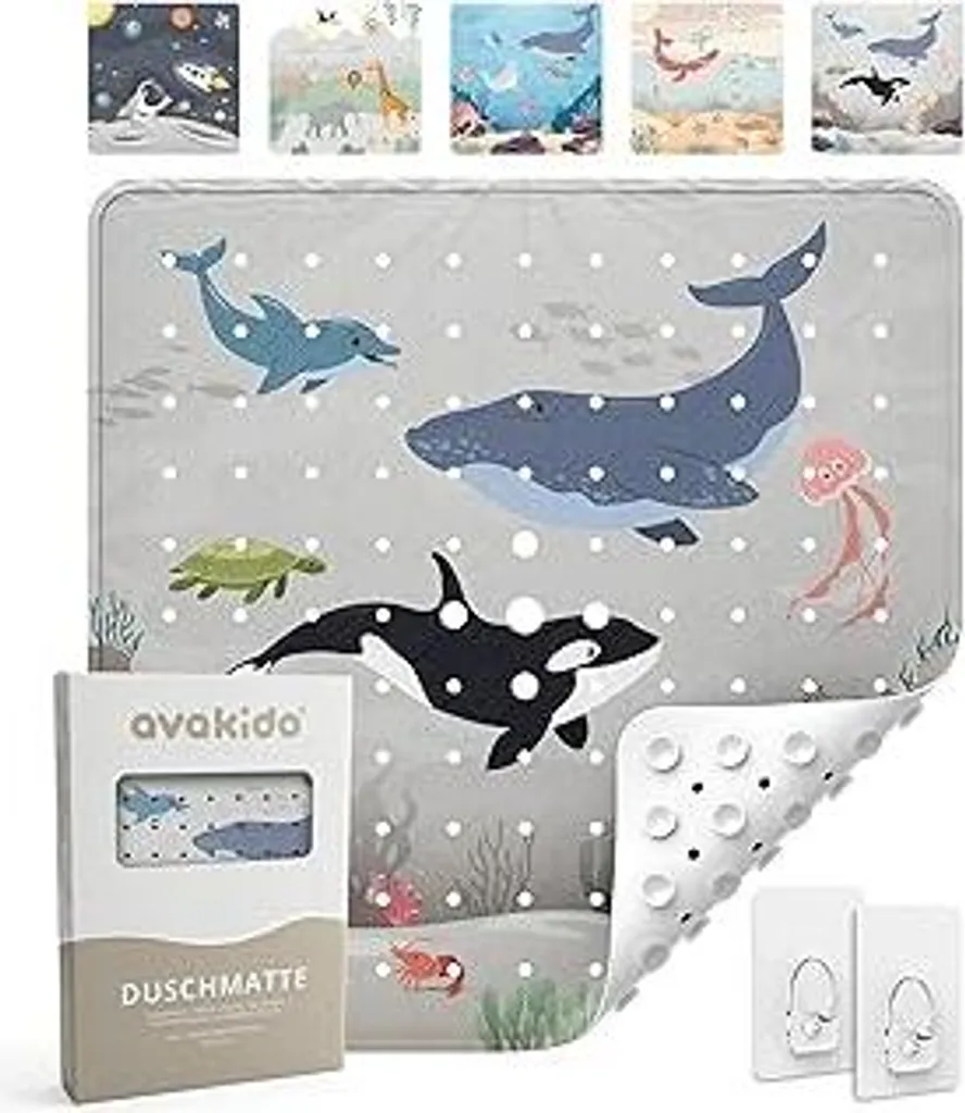 avakido Tappetino Doccia Bambini 53x53 - Antiscivolo e Antibatterico