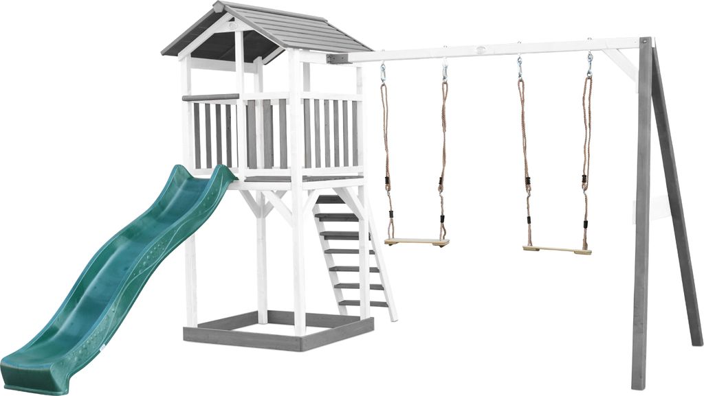 AXI Beach Tower Spielturm aus Holz in Weiß & Grau | Produktbild 