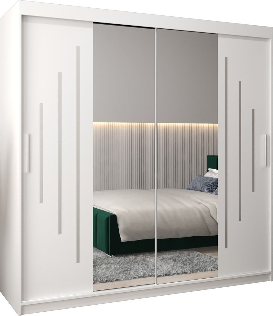 Kleiderschrank, Schiebetürenschrank Schlafzimmer, Schrank mit Spiegel YORK 1 200 cm