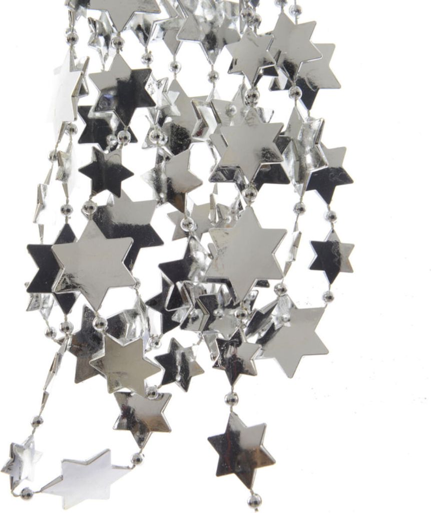 Weihnachts-Sterngirlande Silver silberfarben 2,7 Meter - Kunststoff