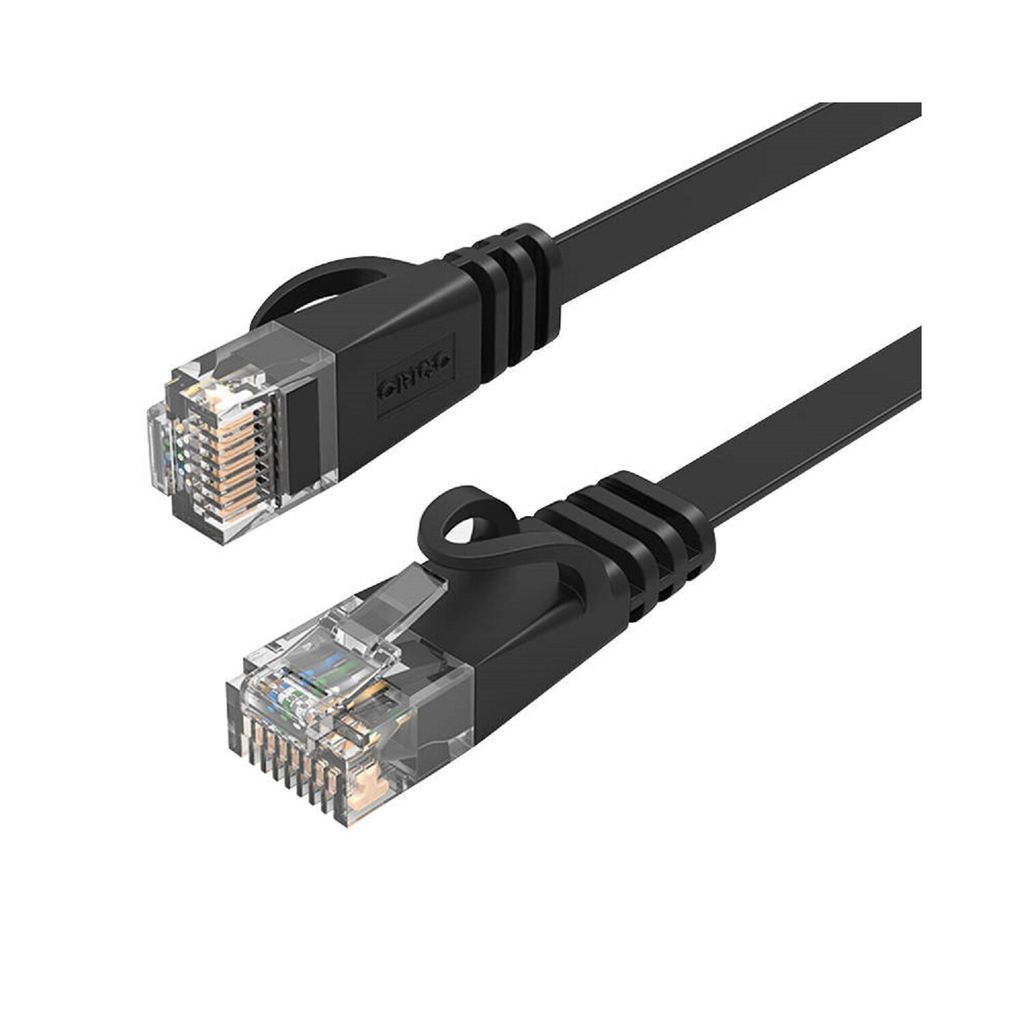 Orico PUG-C6B-200-BK-EP RJ45 Cat.6 Flaches Ethernet-Netzwerkkabel LAN-Kabel Internetkabel Patchkabel 20m Schwarz