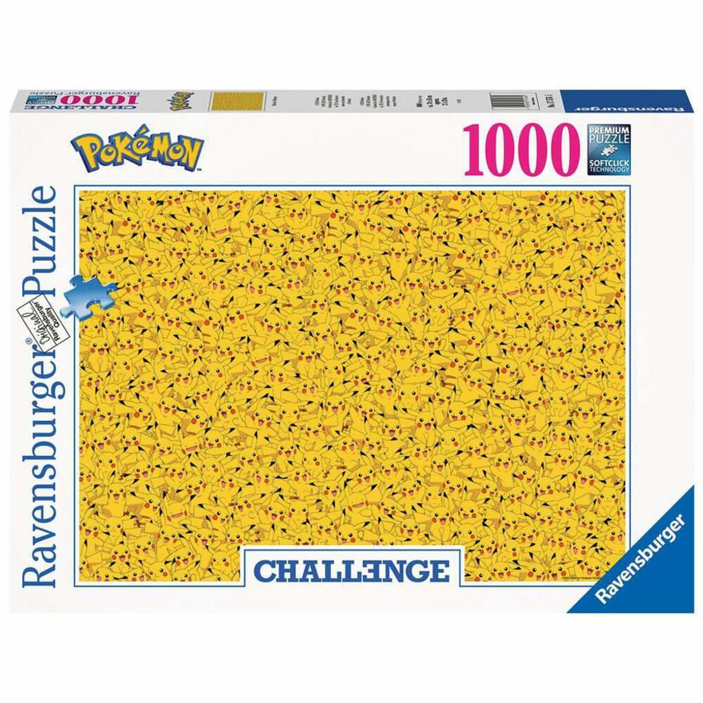 A box of Ravensburger Pokemon Pikachu Challenge 1000-piece jigsaw puzzle.