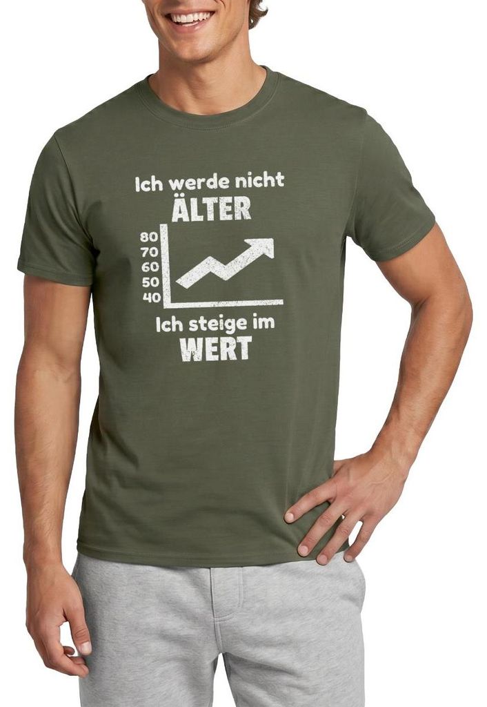 Spreadshirt Ich Werde Nicht Älter Ich Steige Im Wert Lustiger Spruch Männer T-Shirt, XXL, Militärgrün