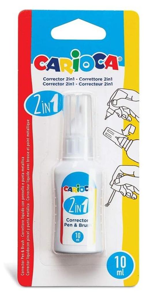 Carioca pen & brush concealer 2in1 - pen & brush - brush de nylon smooth and precise - metal tip de precision - fast drying - colour white