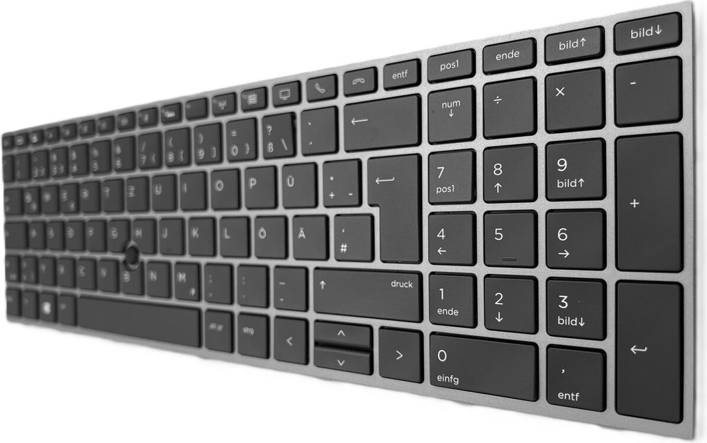 DEUTSCHE - Tastatur Schwarz , Grau Rahmen mit Trackpoint kompatibel für HP ZBook 17 G5 4QH16EA
