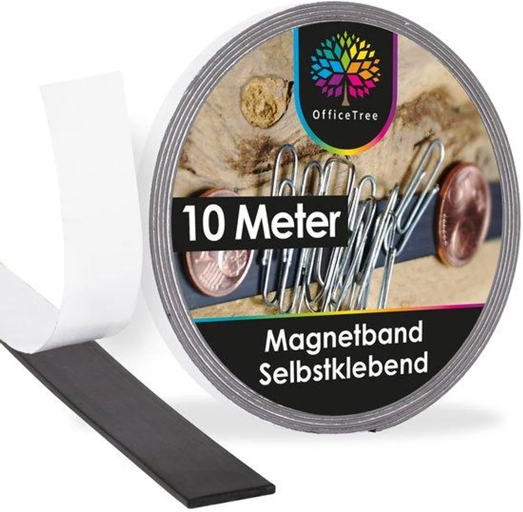 Ruban magnétique forte adhérence bande aimantée adhésive 10m souple