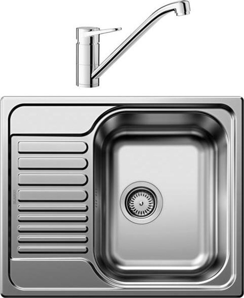 Spülbeckenpaket aus edelstahl + chrommischer Blanco 527908