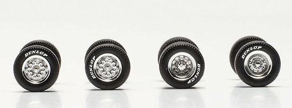 Herpa 054300 - 1/87 Teileservice Zubehör Radsatz chrom "Dunlop" - Neu