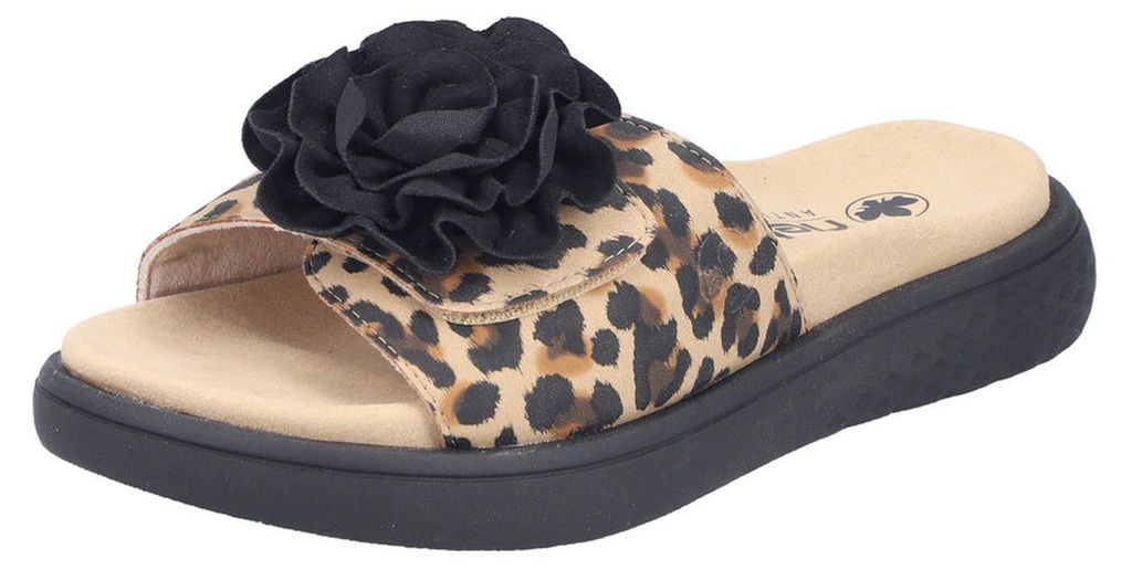 Rieker Damen Pantolette Klettverschluss Blumenapplikation Produktbild 