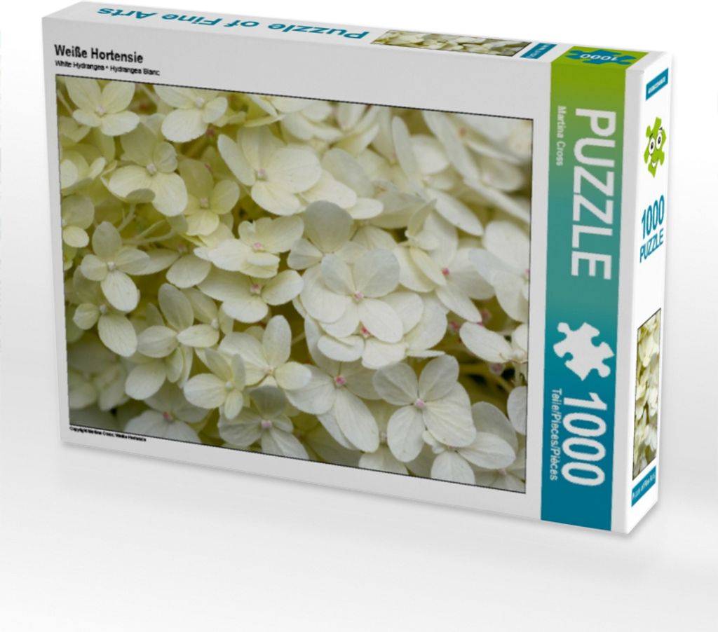 Calvendo Weiße Hortensie 1000 Teile Puzzle quer 640x480mm, Produktbild 