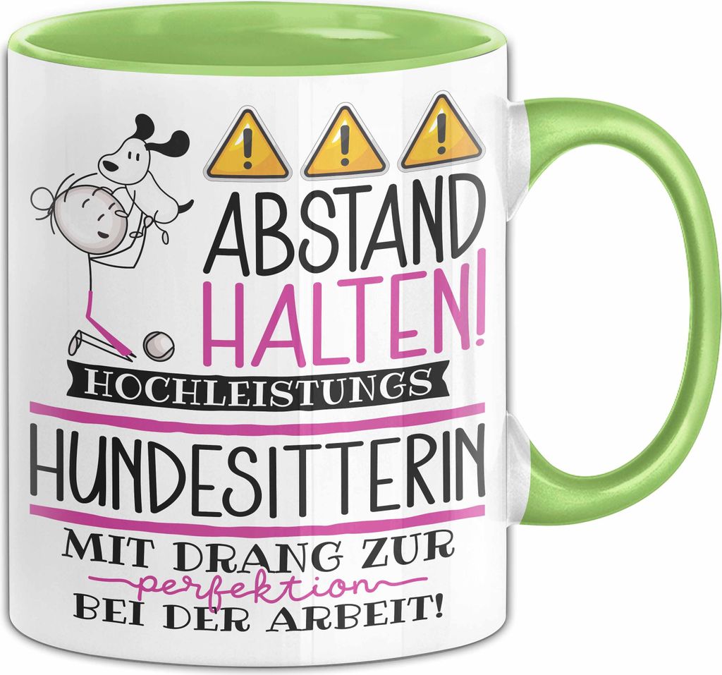 Hundesitterin Tasse Geschenk Lustig Abstand Halten Produktbild 