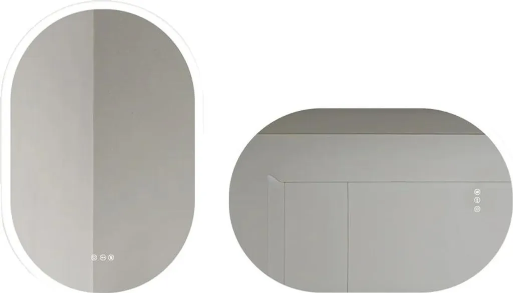 Miroir Salle de Bain LED Anti-Corrosion Ovale 60x90cm Cadre Aluminium