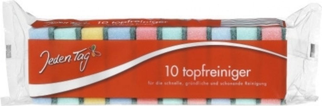 Jeden Tag Topfreiniger aus offenporigem Schaumstoff mit Scheuerfläche 10 stk.