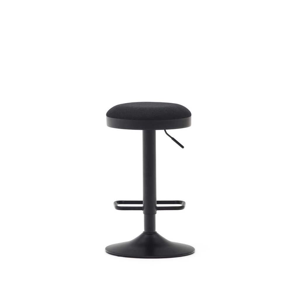 2-er Set Hocker Zaib 42,4 x 58 x 42,5 cm Chenille Stahl Schwarz Sitzgarnitur Neu