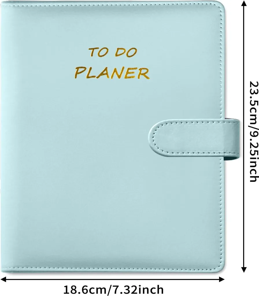 Agenda Journalier A5 Allecto pour To-Do List, 140 p, Bleu, Couverture PU