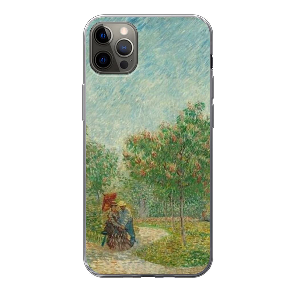 MuchoWow Handyhülle Schutzhülle Hülle für iPhone 13 Pro Max Garten mit Liebenden - Vincent van Gogh Silikon Softcase Handy Hülle - Mobiltelefon