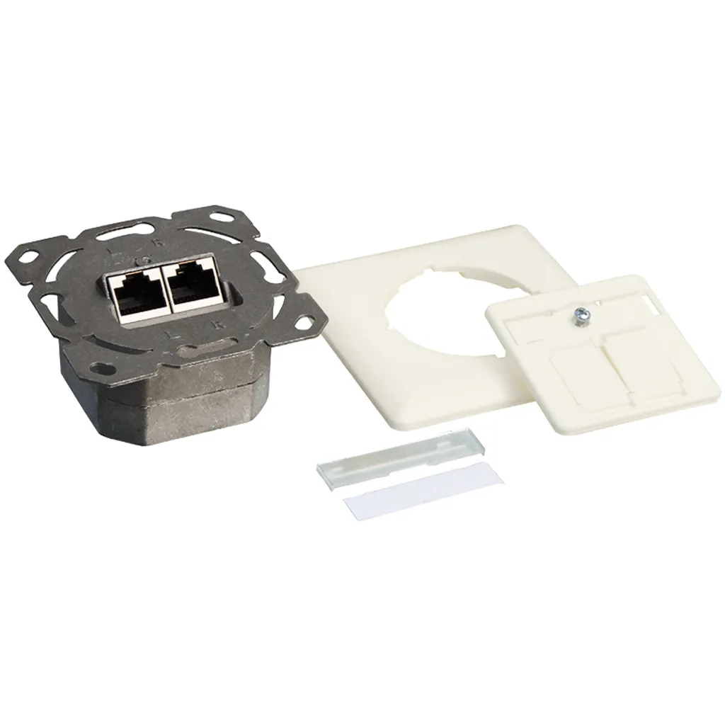 Prise Internet murale double RJ45 Cat.6 pour bureau et maison LogiLink