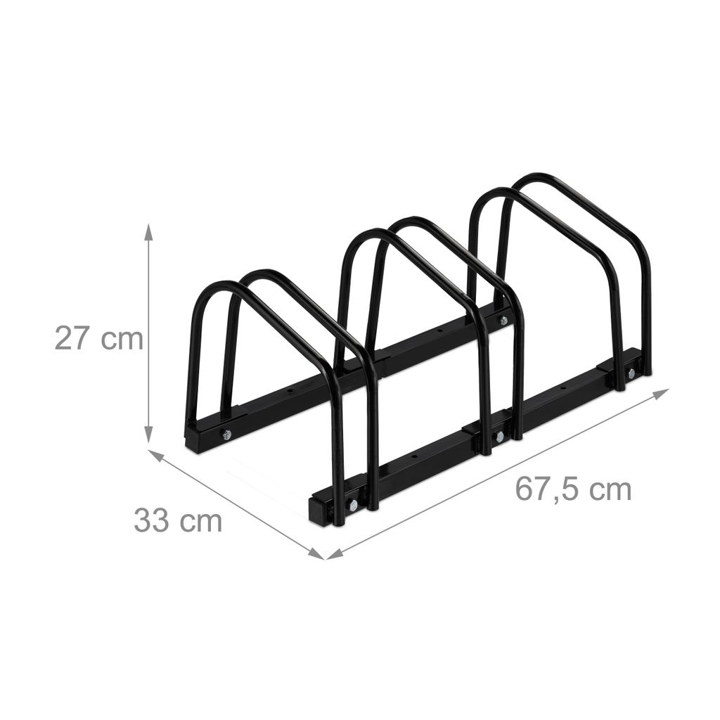 Relaxdays Râtelier Pour 5 Vélos - Support Sol Métal, Roues Jusqu'à 50mm, Intérieur Extérieur Argenté