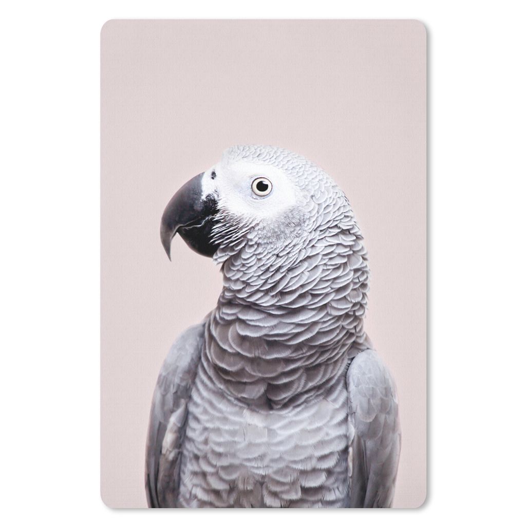 MuchoWow Mauspad Mousepad Papagei - Grau - Tiere - Natur 18x27 cm - Mousepads - Maus Mat - Pad - Mausunterlage