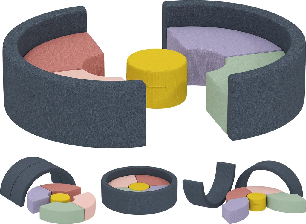 Parcours motricité bébé déhoussable 7 blocs mousse 107x107cm lavable - 12