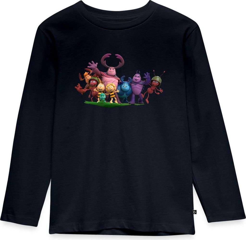 Spreadshirt Die Biene Maja 3 Maja und Freunde Kinder Premium Langarmshirt, 110/116 (4 Jahre), Navy