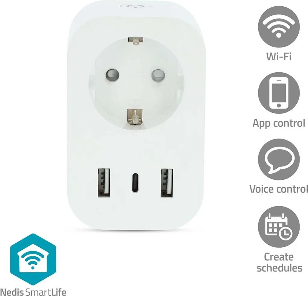 Bloc multiprise connecté Wi-Fi SmartLife avec USB-C et mesure d'énergie