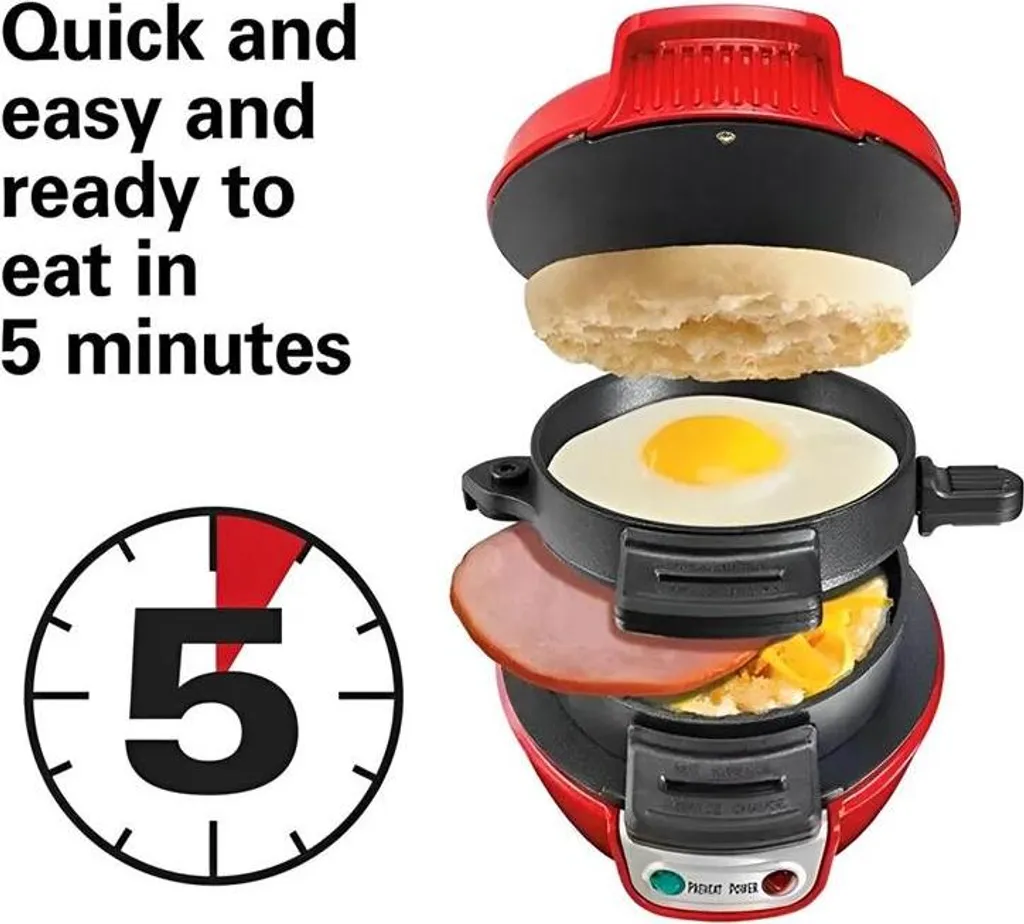 Machine à Petit-Déjeuner 500W - Mini Sandwich Maker et Burger Grill EU