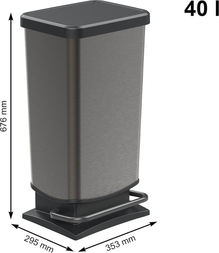 Odpadkový koš Rotho 40 l Paso - Pedálový odpadkový koš Obrázek produktu 