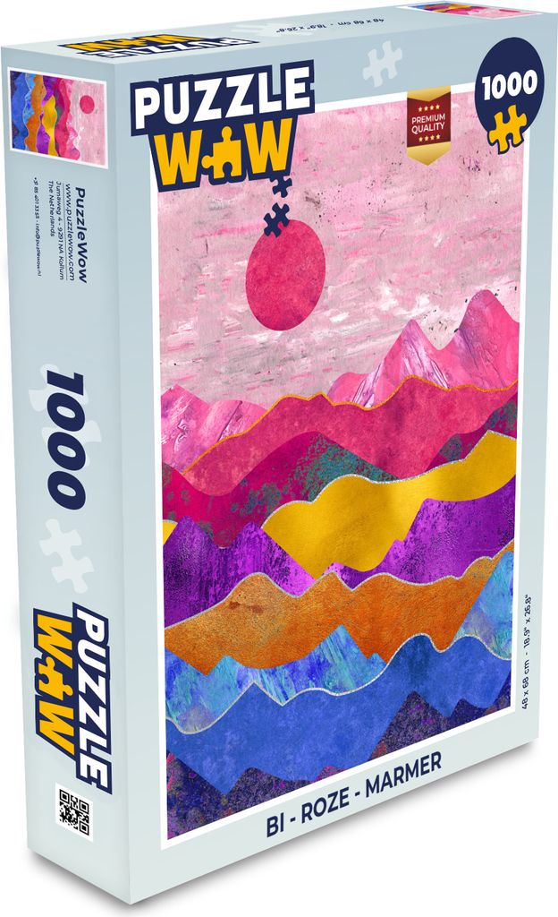 MuchoWow Puzzle 1000 Teile Bi - Rosa - Marmor - Spielzeug - Alt und Jung - Spiele - Puzzeln