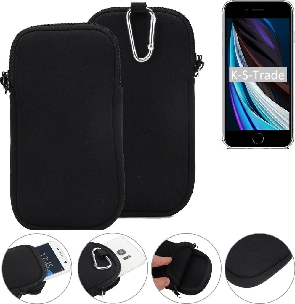 K-S-Trade Neopren-Hülle Handyhülle kompatibel mit Apple iPhone SE 2 Schutzhülle Neoprenhülle Sleeve Schutz-Hülle Gürtel Tasche Case Holster